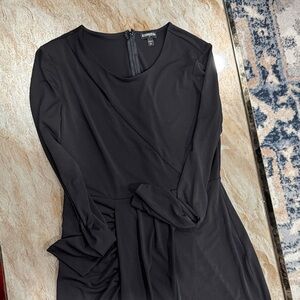 Express Elegant Black Long Sleeve Dress